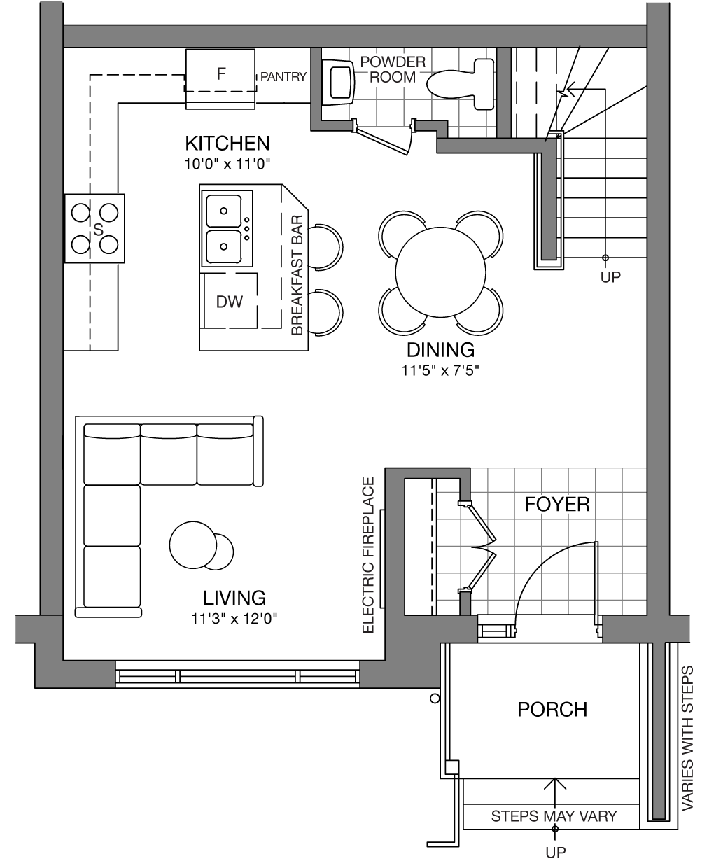 The Astoria ground level floorplan