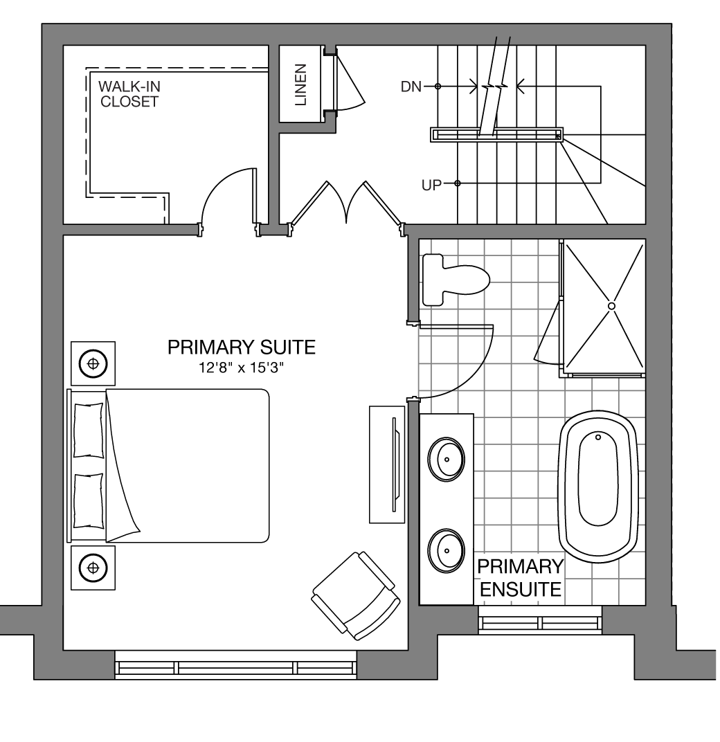 The Astoria second level master suite floorplan